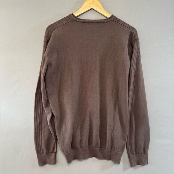 Concepts By Claiborne Sweater Long Sleeve V-Neck Women’s Size Large Brown Color - Picture 3 of 5